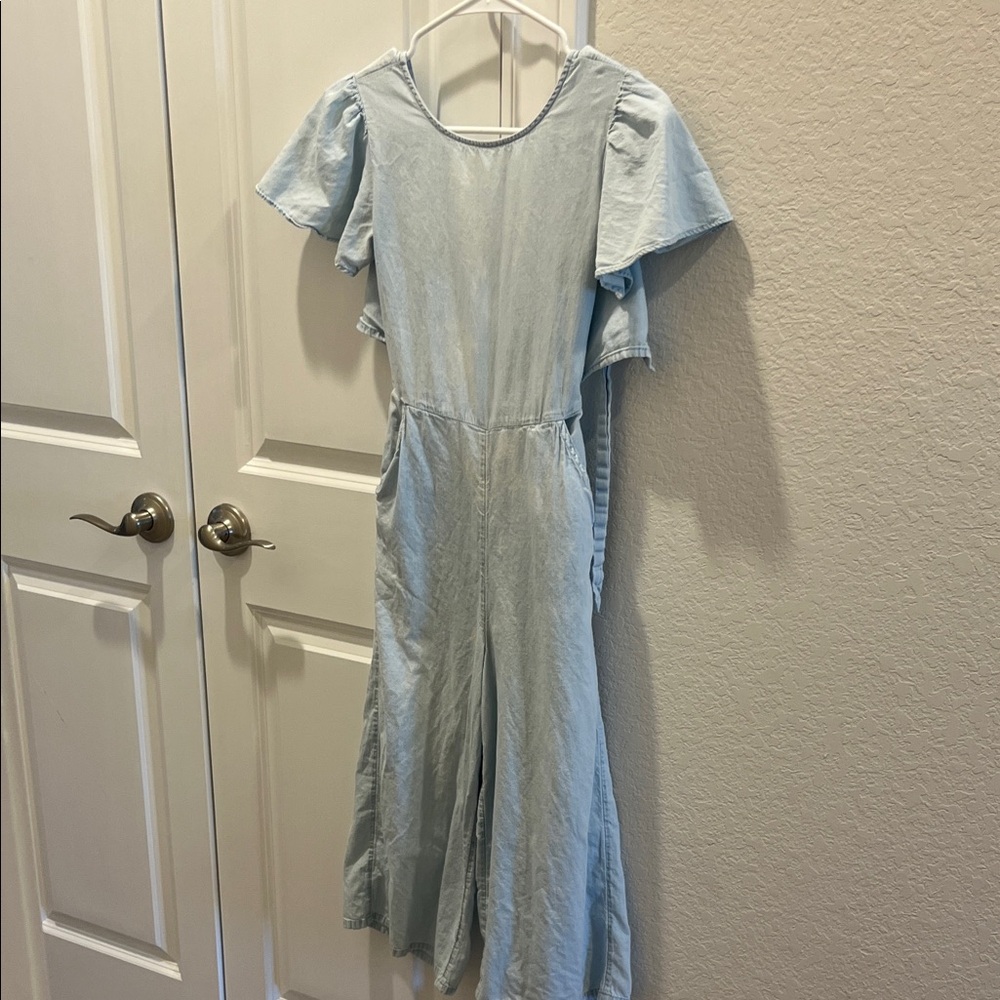 Girls Flutter Sleeve Summer Romper